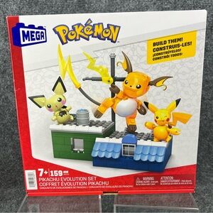 MEGA Pokémon Building Toy Kit Pikachu Set W/3 Action Figures 159 Pcs HKT23 New